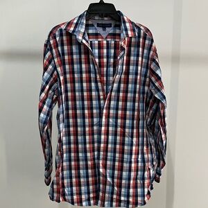 Tommy Hilfiger Red and Blue Plaid Shirt